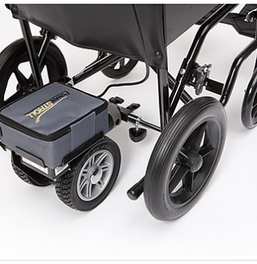 Easy to fit twin wheel wheelchair power pack