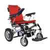 Dash E-Fold Powerchair in red viewed from the side