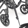Enigma Silver Sport Self-Propelled Wheelchair leg rests shown extended