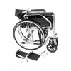 Ugo Essential self propelled wheelchair folded with parts removed for storage