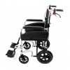 The Ugo Lite transit wheelchair side view showing brakes & footrests